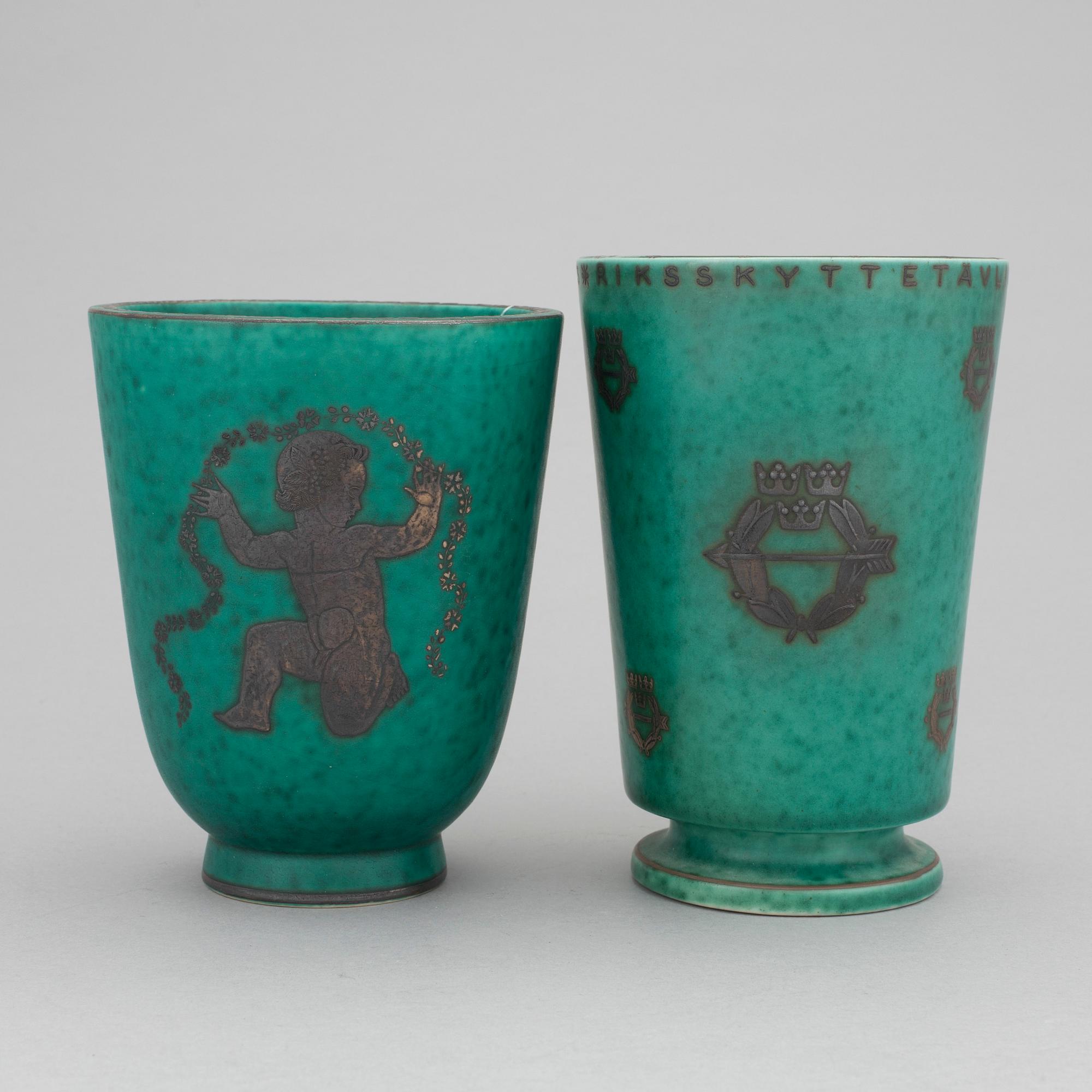 VASER, 2 st, Kåge, Argenta, Gustavsberg.