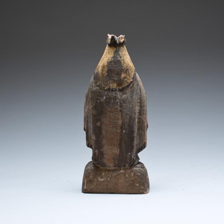 SKULPTUR, trä. Madonna. 1900-tal.