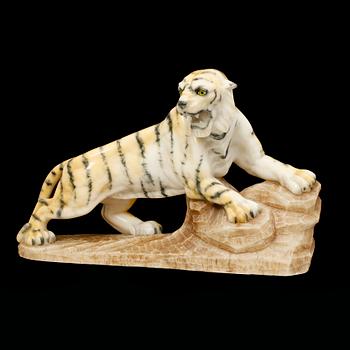 SKULPTUR, alabaster, omkring år 1900.