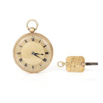 FICKUR, 8 k guld, Debrit, Genève, 1800-tal.