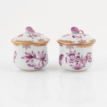 A set of 15 Herend custard cups with covers, 20th Century.