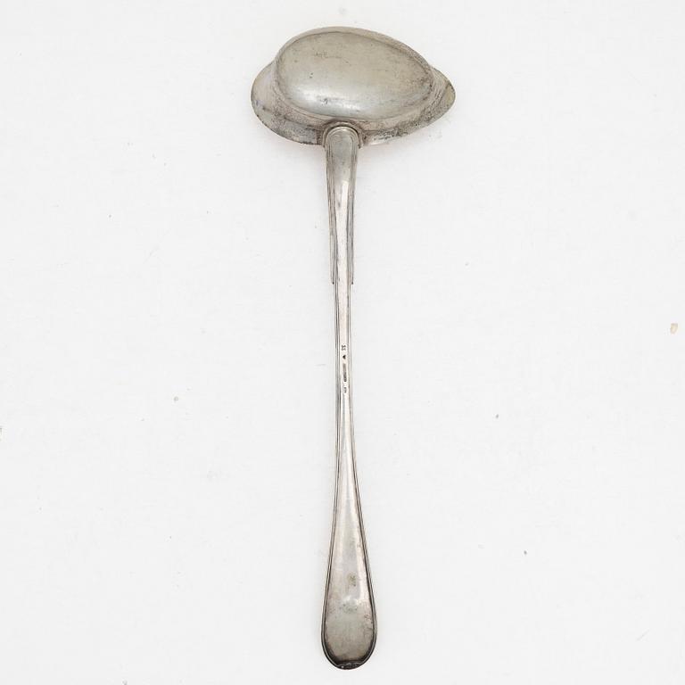 A Swedish soup ladle, mark of Johan Petter Ahlforss, Strängnäs 1841.