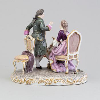A Ludwigsburg porcelain figurine Rococo group, 18 th century, with stamp.