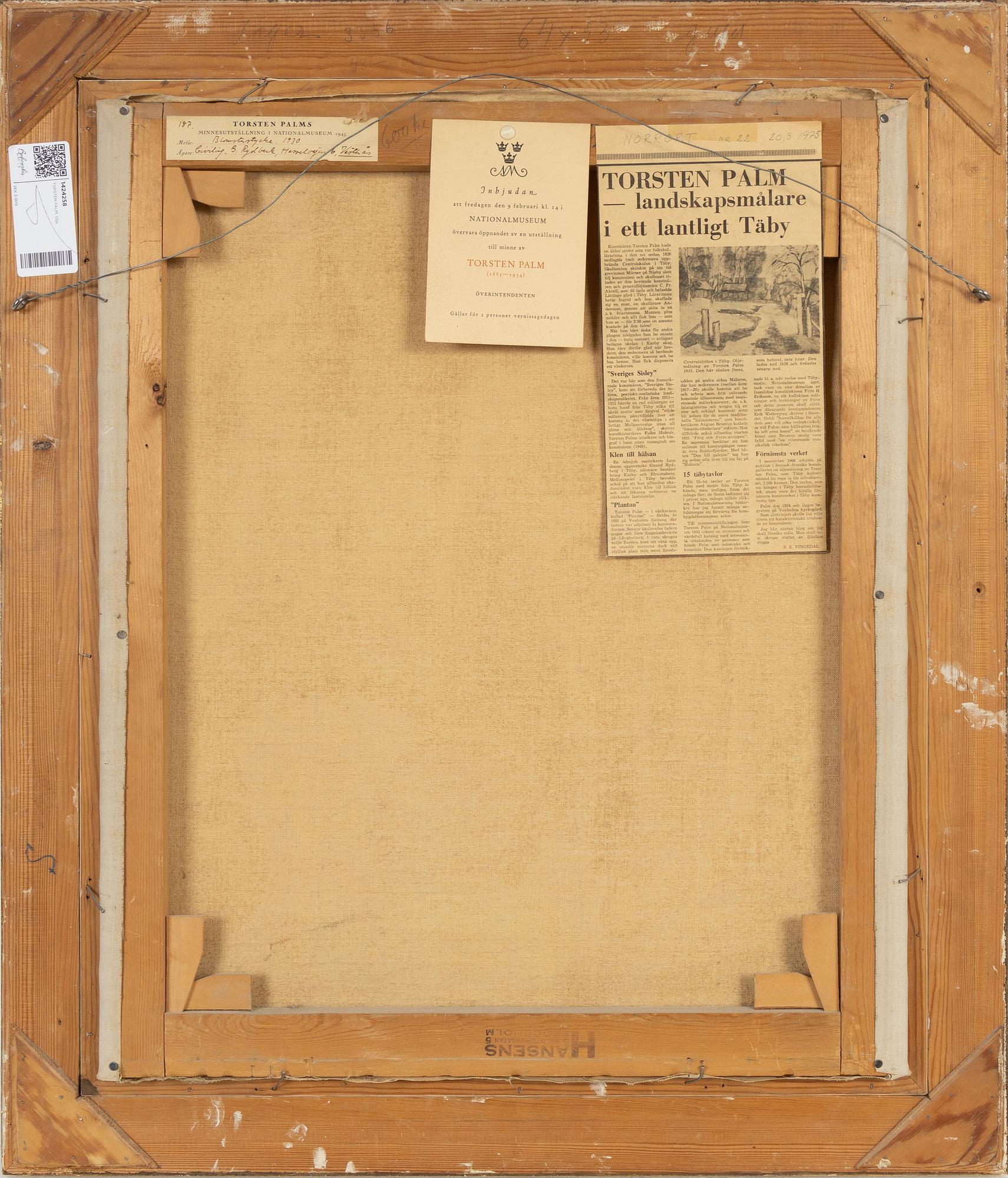 Torsten Palm, oil on canvas, signed.