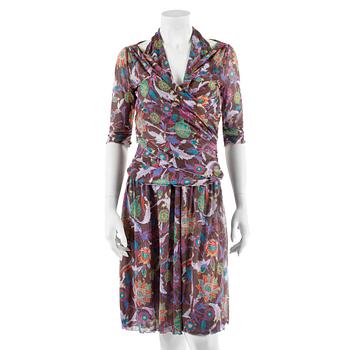 844. DIANE VON FURSTENBERG, patterned halterneck dress with top (size L), US size 10.