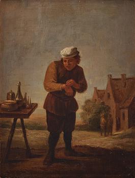 David Teniers d.y, hans efterföljd, olja på pannå, signerad på bordskanten.