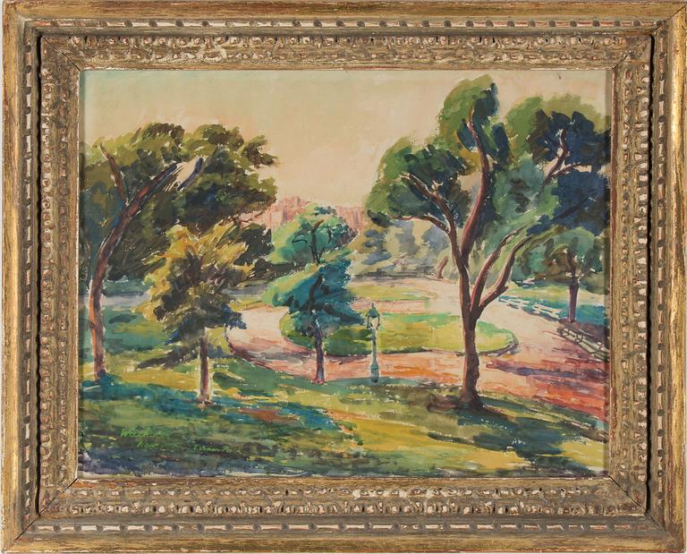 A watercolor by TRUDE SCHMIDL-WAEHNER, 1940s.