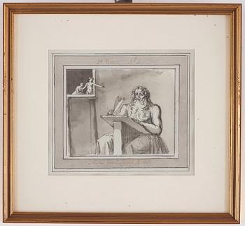 Carl August Ehrensvärd, "Goda gosse, glaset töm". Illustrations for drinking songs, 24.
