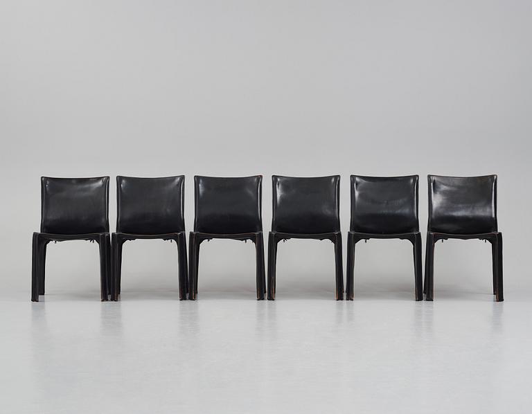 Mario Bellini, a set of  6 chairs, model "412, CAB", Cassina, Italy post 1977.