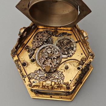 A Baroque 17th century table clock.