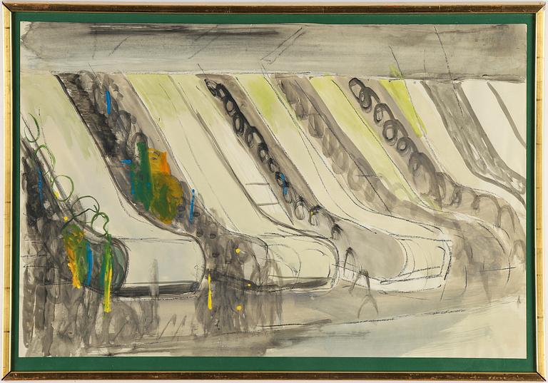 Staffan Hallström, akvarell, signerad.