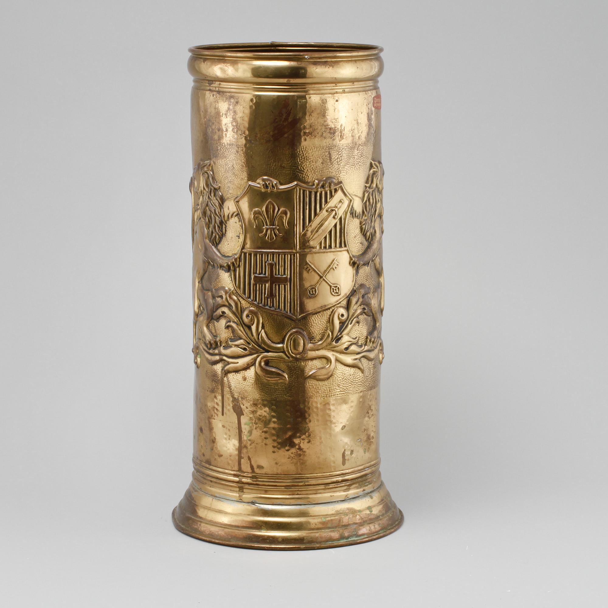 PARAPLYSTÄLL, mässing, Peerage, England, omkring 1900-talets mitt.