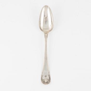 A Swedish Silver Serving Spoon, mark of Anders Theodor Barkman, Varberg 1836.