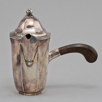 KAFFESERVIS, 3 delar, silver, GAB, Stockholm, 1929 och 1934. Total vikt 930 g.