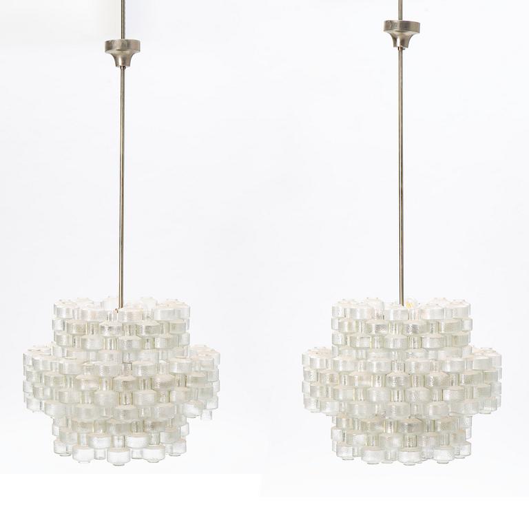 Gert Nyström, a pair of 'Festival' chandeliers, Fagerhult, 1960's-70's.