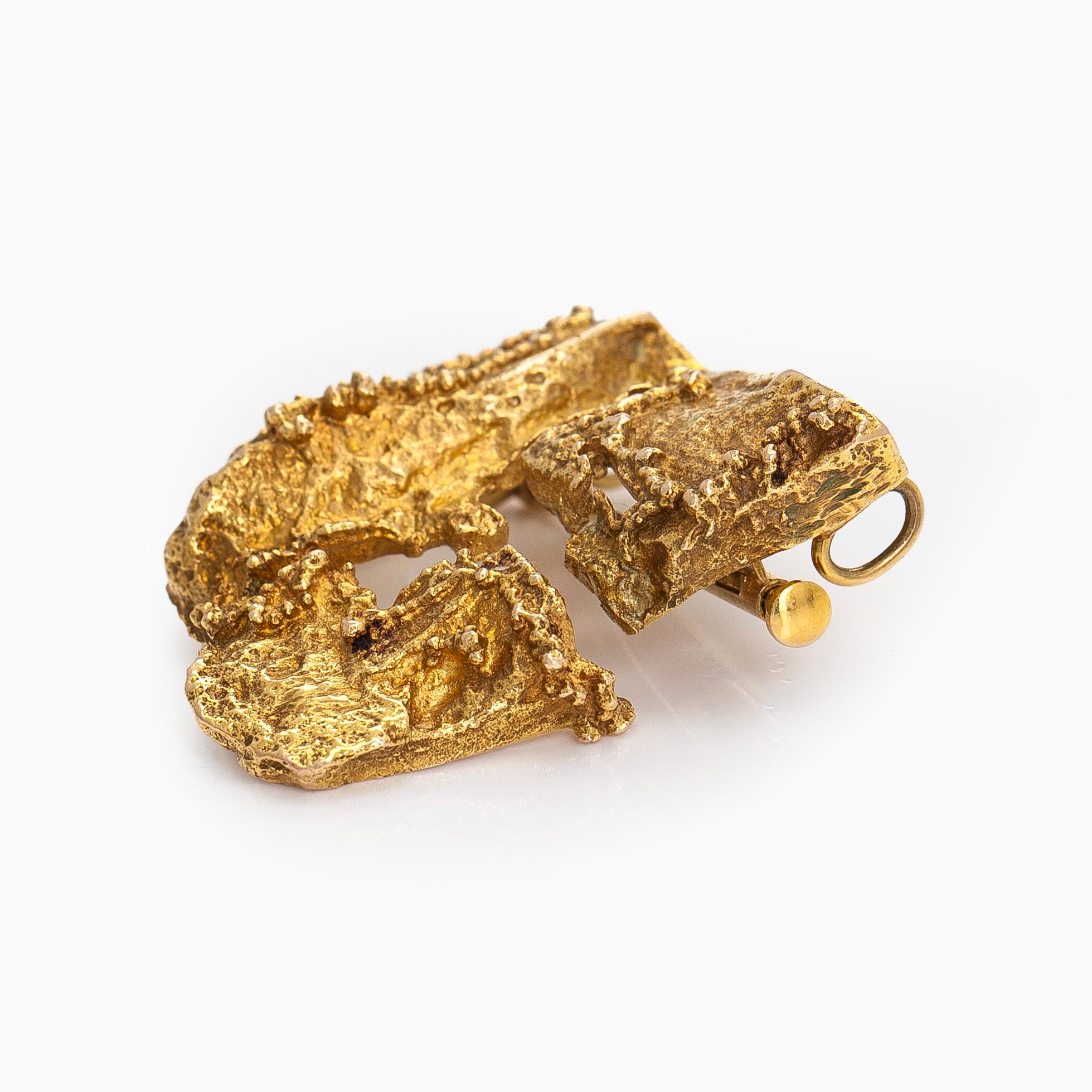 Björn Weckström, brooch, “Dinosaur”, 14K gold, Lapponia 1974.