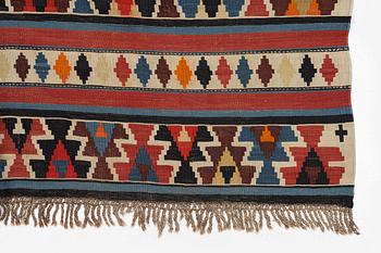 An antique Shirvan kilim, east Caucasus, c. 316 x 167 cm.