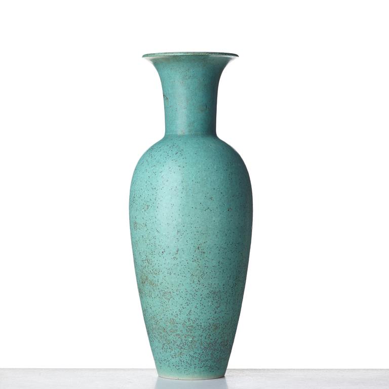 Gunnar Nylund, a mid 20th century bird's egg glazed stoneware floor vase, Rörstrand, Sweden.