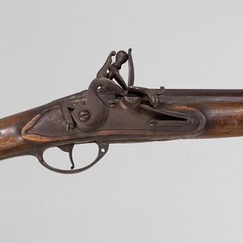 A Swedish military flintlock gun, 1805 pattern.