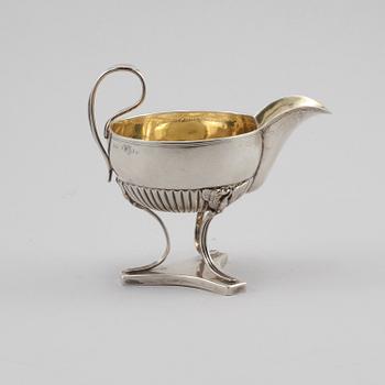 GRÄDDKANNA, silver, Johan Fredrik Björnstedt, Stockholm, empire 1817, vikt 215 gram.