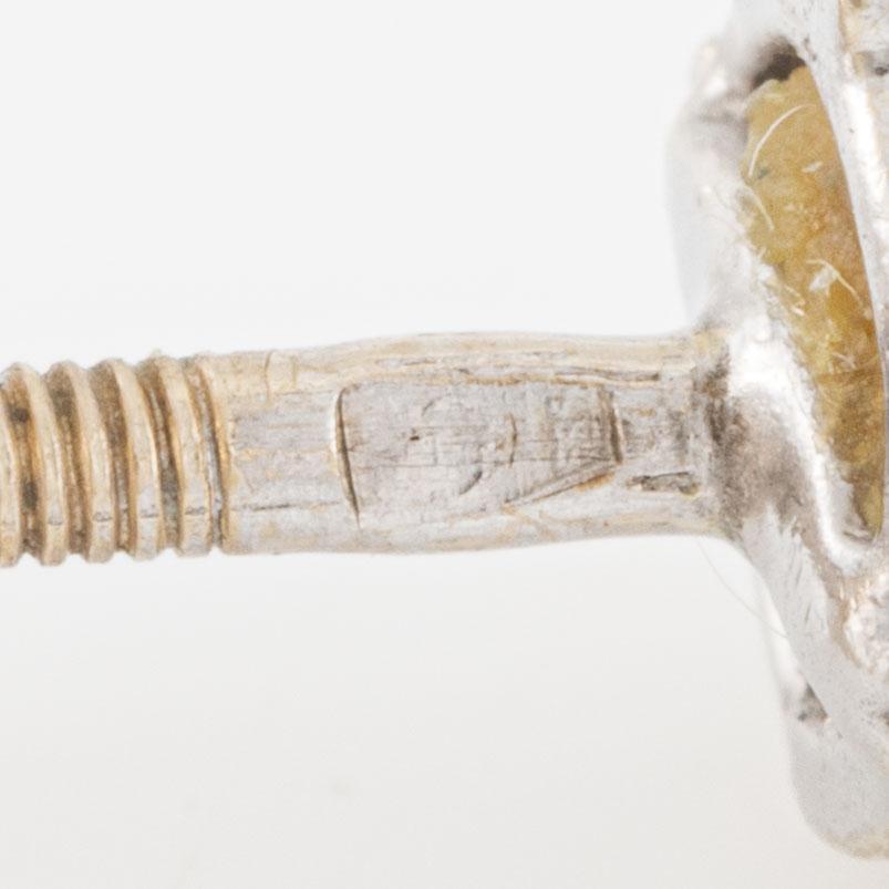 Earrings, a pair, 14K white gold and brilliant-cut diamonds.