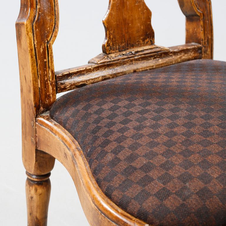 Five 18th century chairs.