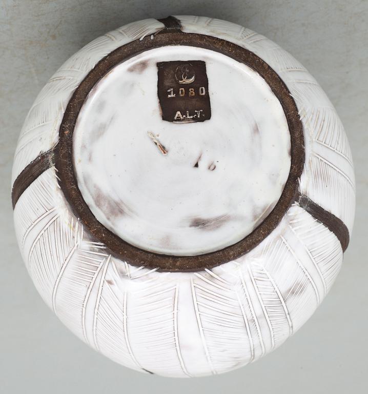 GOLVVAS, stengods, "Paprika" nr 1080, Anna-Lisa Thomson, Upsala Ekeby, 1951-69.