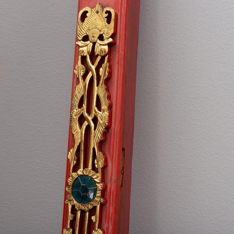 A Chinese carved front decoration for a bed, Qing dynasty 19th centrury.