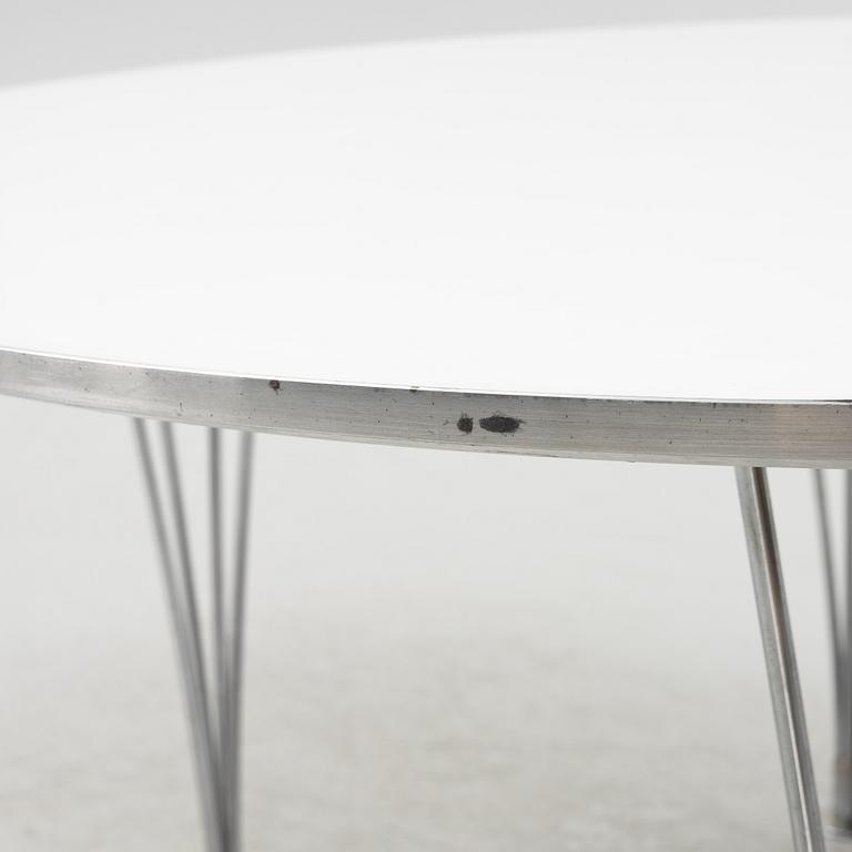Bruno Mathsson & Piet Hein, coffee table, "Supercircle", Fritz Hansen, 1982.