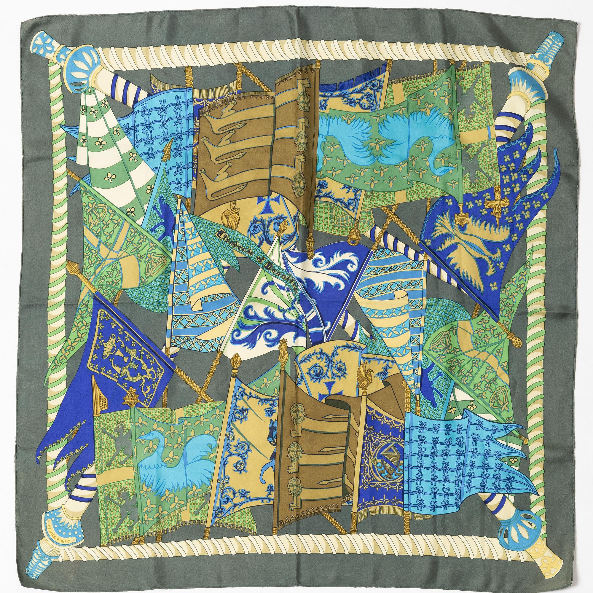 Hermès, a 'Etendards et Bannieres' scarf.