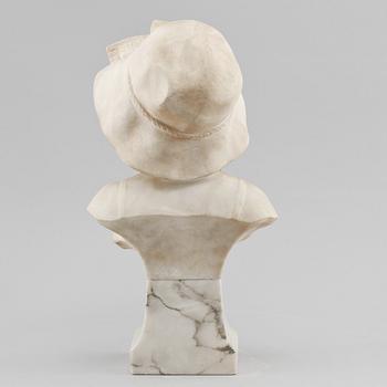 OKÄND KONSTNÄR, skulptur, alabaster samt marmor, signerad L Giochi, 1900-talets början.