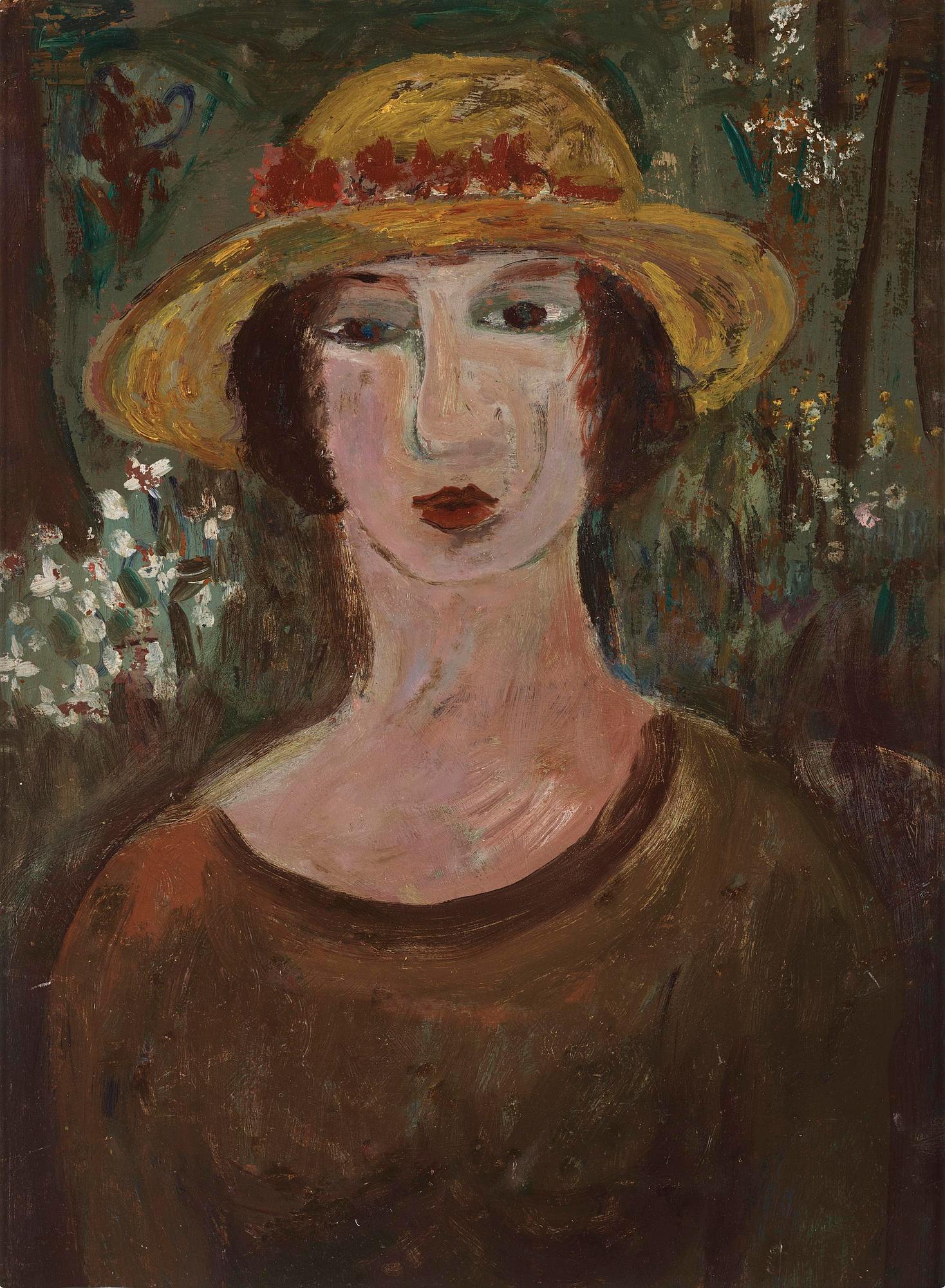 Sven X:et Erixson, Woman in a hat.