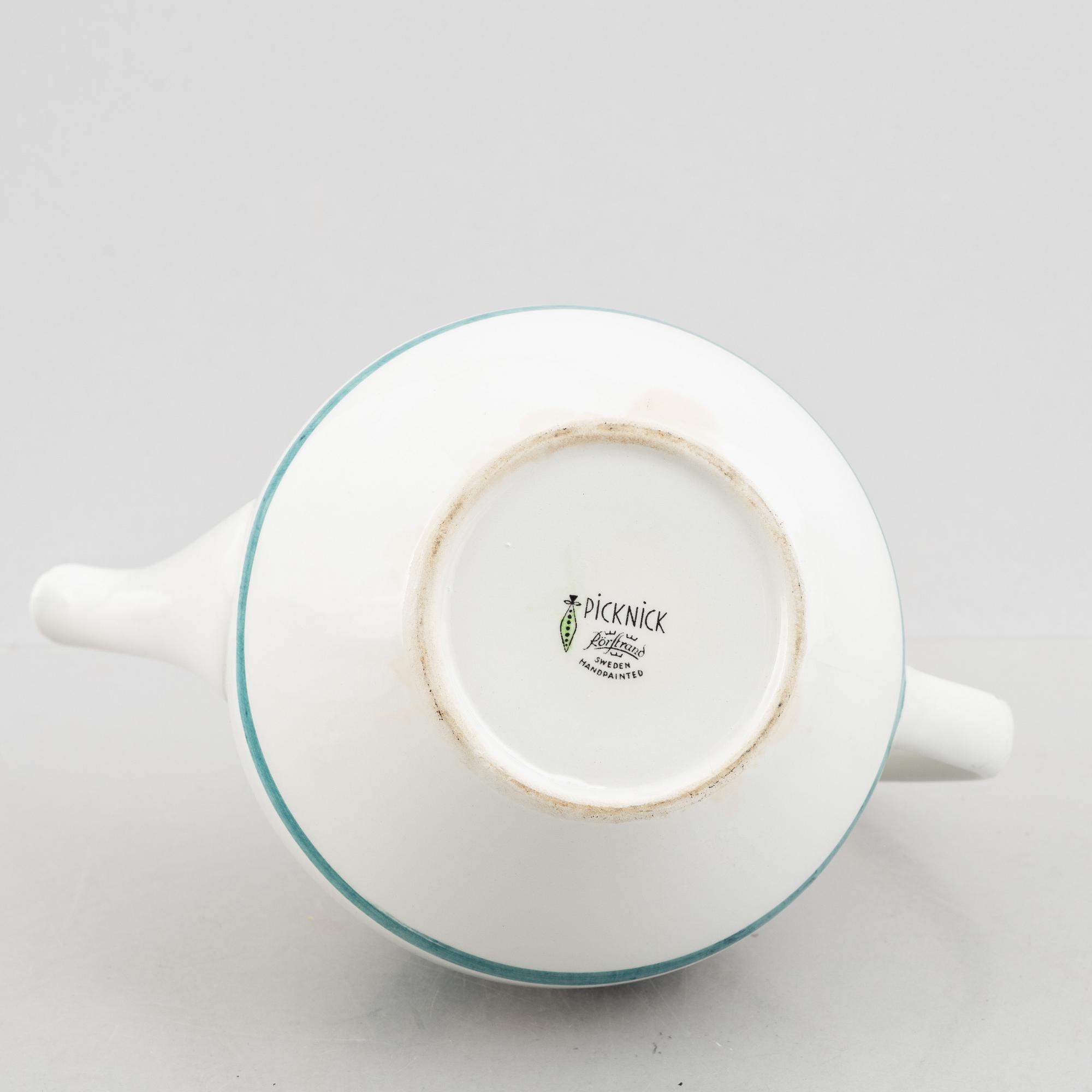 Marianne Westman, a creamware teapot 'Picknick', Rörstrand.