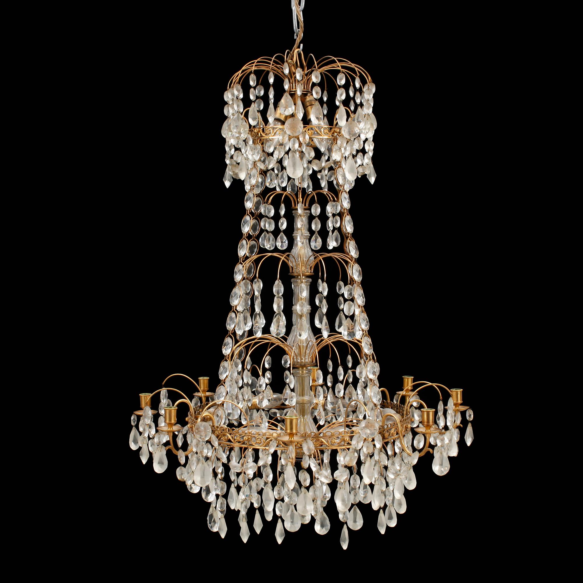LJUSKRONA, gustaviansk stil, 1900-tal. Höjd ca 96 cm.