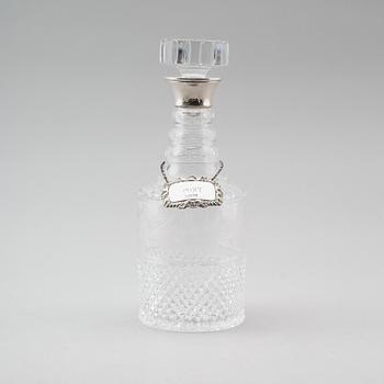 KARAFF, glas och silver, Birmingham 1952.