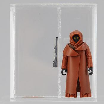 STAR WARS, Jawa Vinyl Cape, G.M.F.G.I, Hong Kong, UK Graders 90 % Gold, 1977.