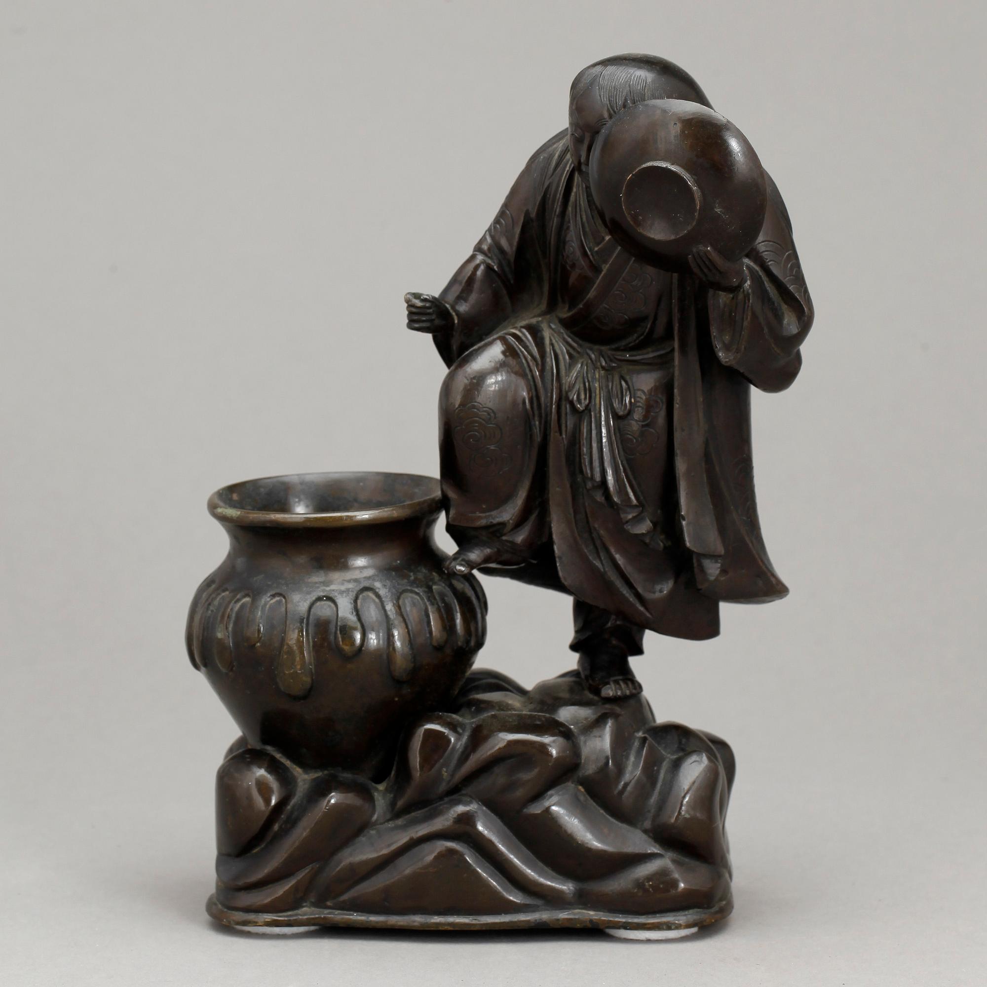 SKULPTUR, brons, Kina, troligen omkring sekelskiftet 1900.