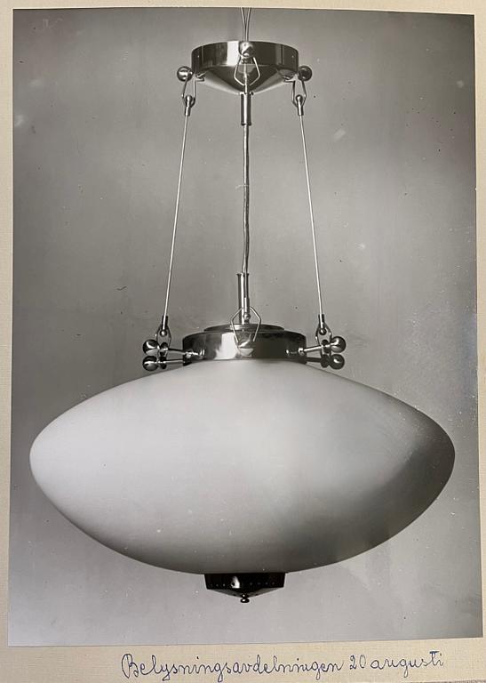Bertil Brisborg, a pair of ceiling lamps, Nordiska Kompaniet 1940s.