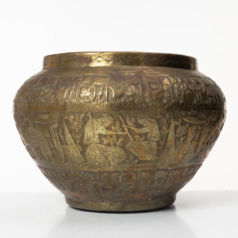 Two brass egyptian revival vessels, early 20th century.