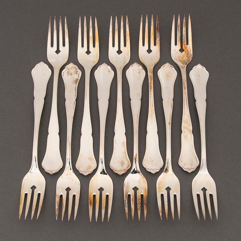 A 173-piece set of 'Chippendale' silver cutlery, Hopeakeskus, Hämeenlinna, Finland 1938-1947.