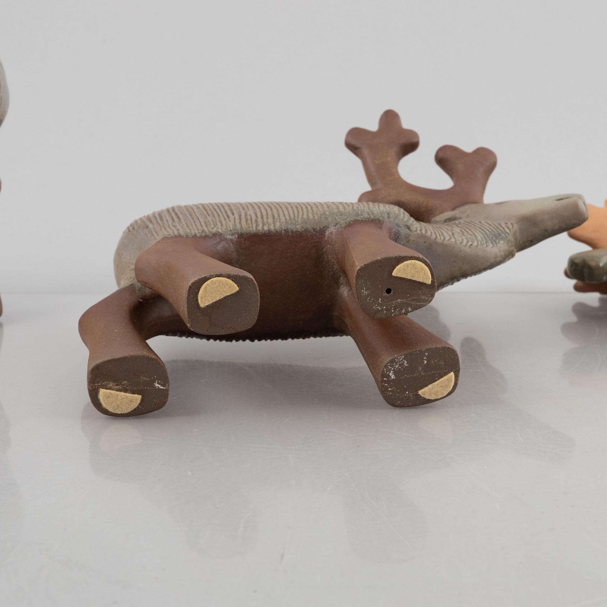 Lisa Larson, figuriner, 4 st, ur serien "Skansen", Gustavsberg.