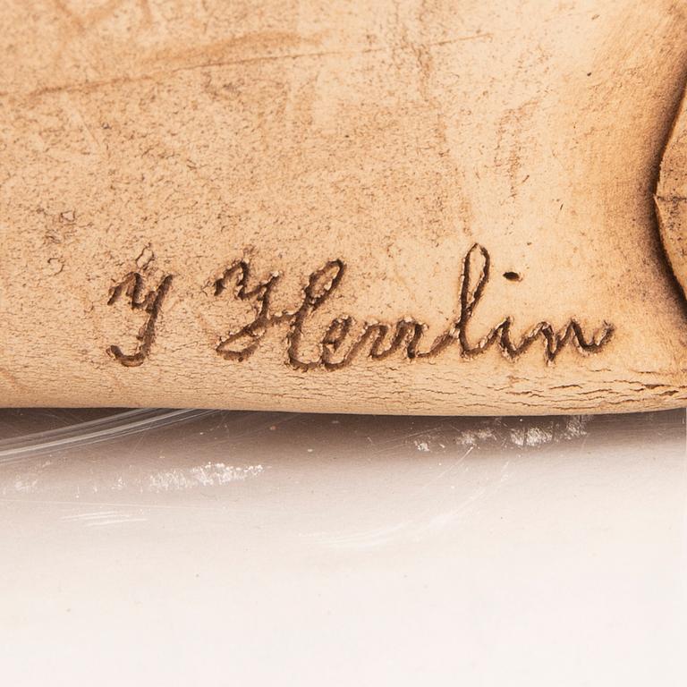 Ingrid Herrlin, a signed earthenware sculpture.