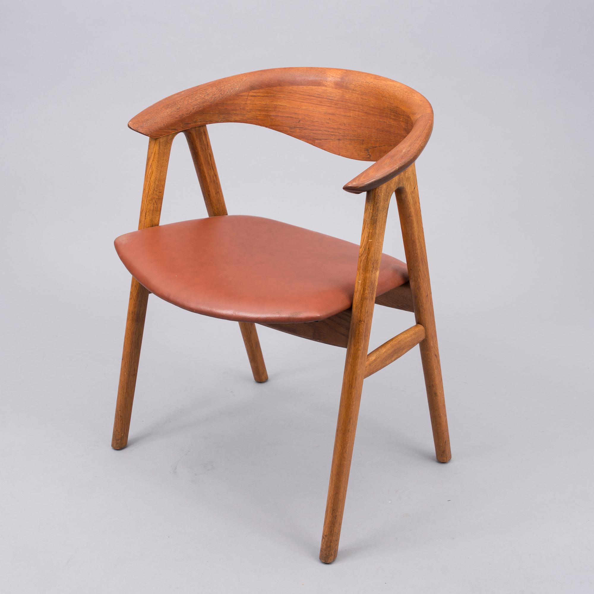 KARMSTOL, modell 52, Erik Kirkegaard, Høng Stolefabrik, Danmark, 1900-talets mitt.