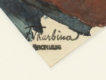 Franz Skarbina, "Seated woman in profile.".