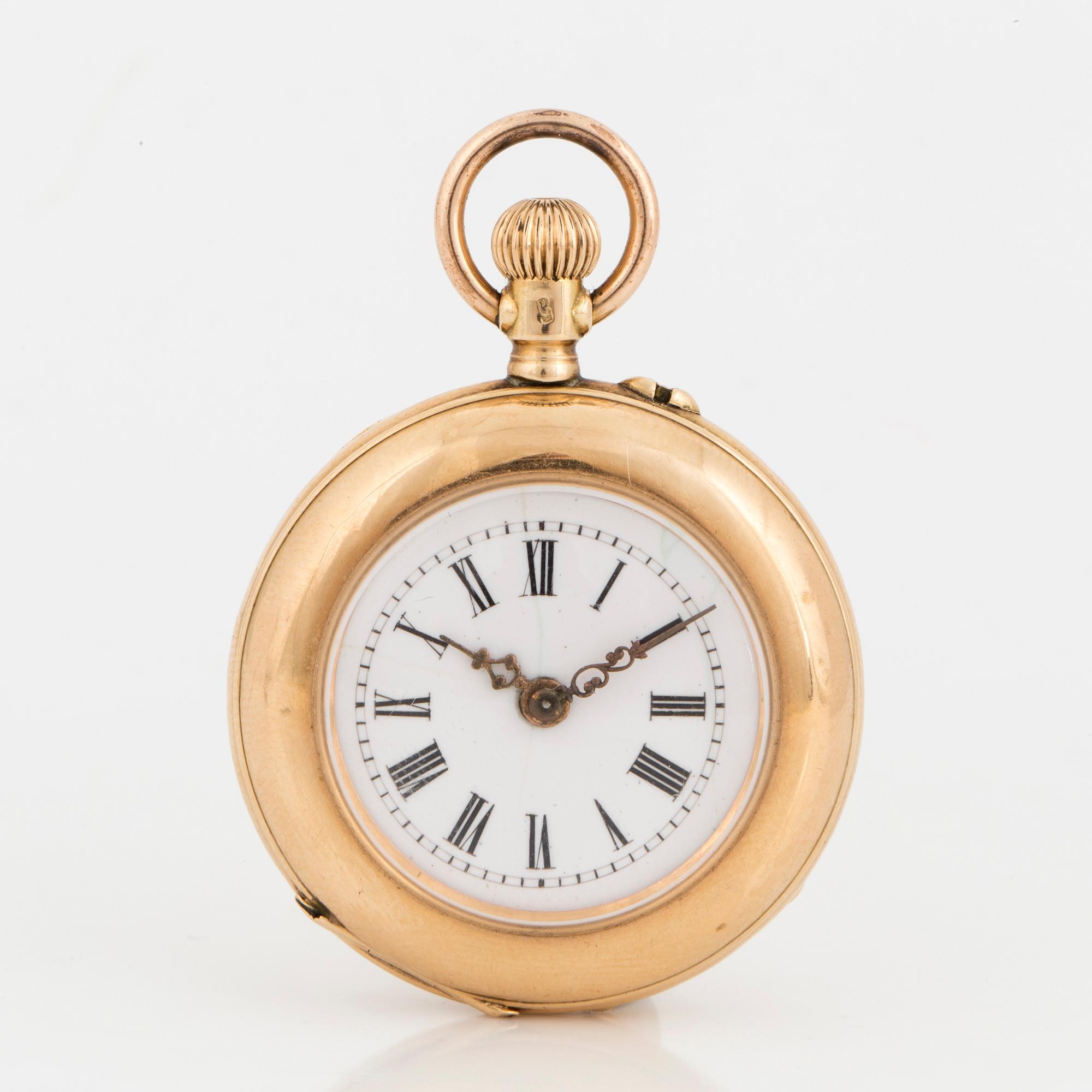 LADY'S POCKET WATCH, 14K gold, swiss mark.