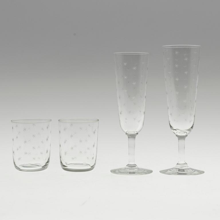 MONICA BRATT, delar ur glasservis, 22 delar, glas, Reijmyre.