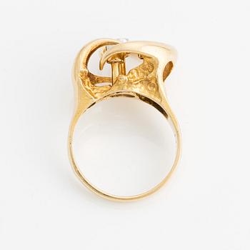 Lapponia ring 18K guld med åttkantslipade diamanter, 1975.