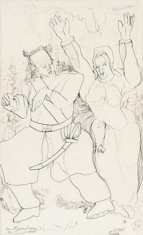 Ernst Josephson, Figurkomposition med soldat och kvinna.