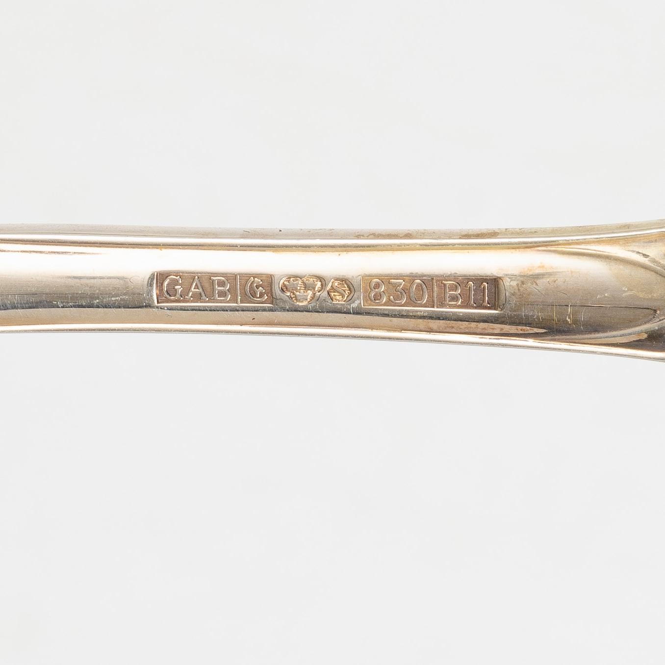 Cutlery service, 122 pieces, silver, "Prince Albert", GAB and CG Hallberg, Stockholm and Eskilstuna, 1959-2000.