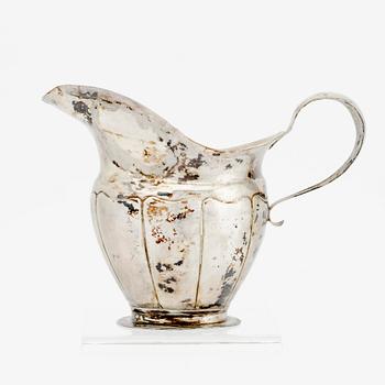 A Swedish 19t century silver creamer mark of JP Hjulström Västerås 1844, weight 74 grams.